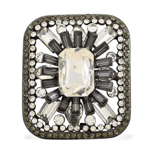 Austrian Crystal Skyline Vintage Brooch in Silvertone - Picture 3 of 3
